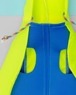 Action Jacket Dog Pull-On Raincoat in Safety Yellow + Blue (Made in NYC)