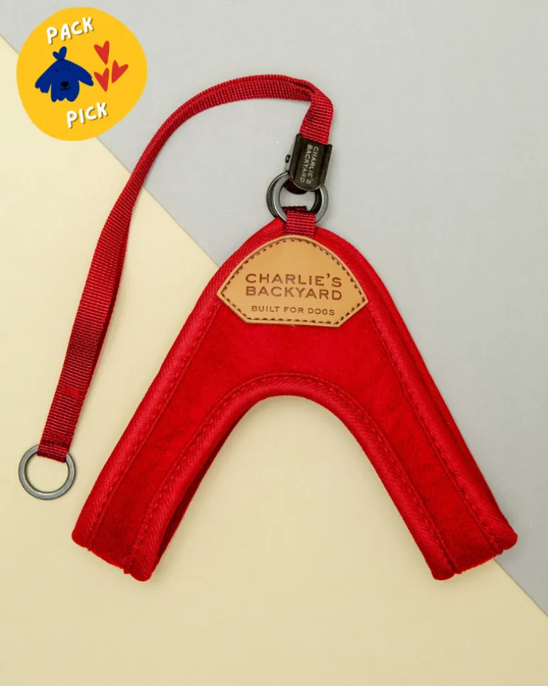 Adjustable Easy Dog Harness in Red