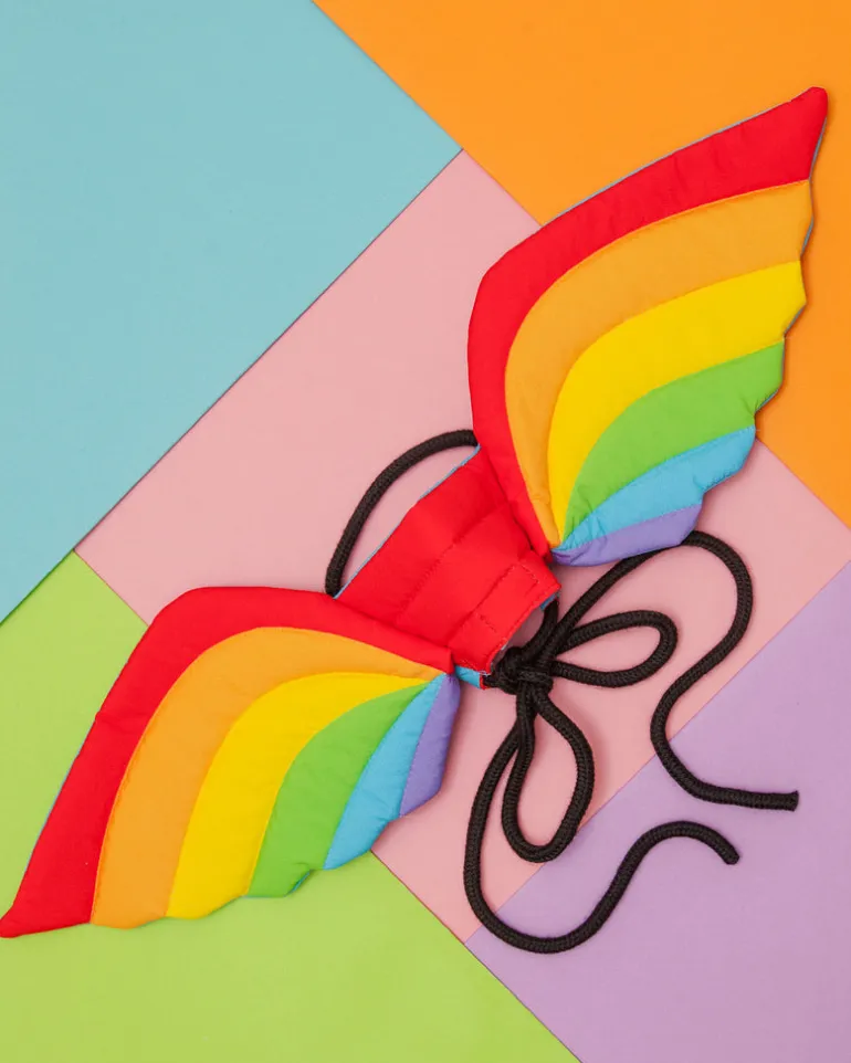 Adjustable Tie-On Rainbow Dog Wings