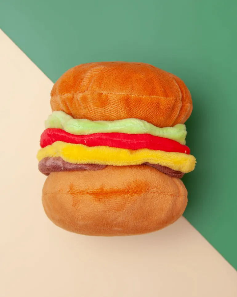 American Classic Hamburger Plush Dog Toy