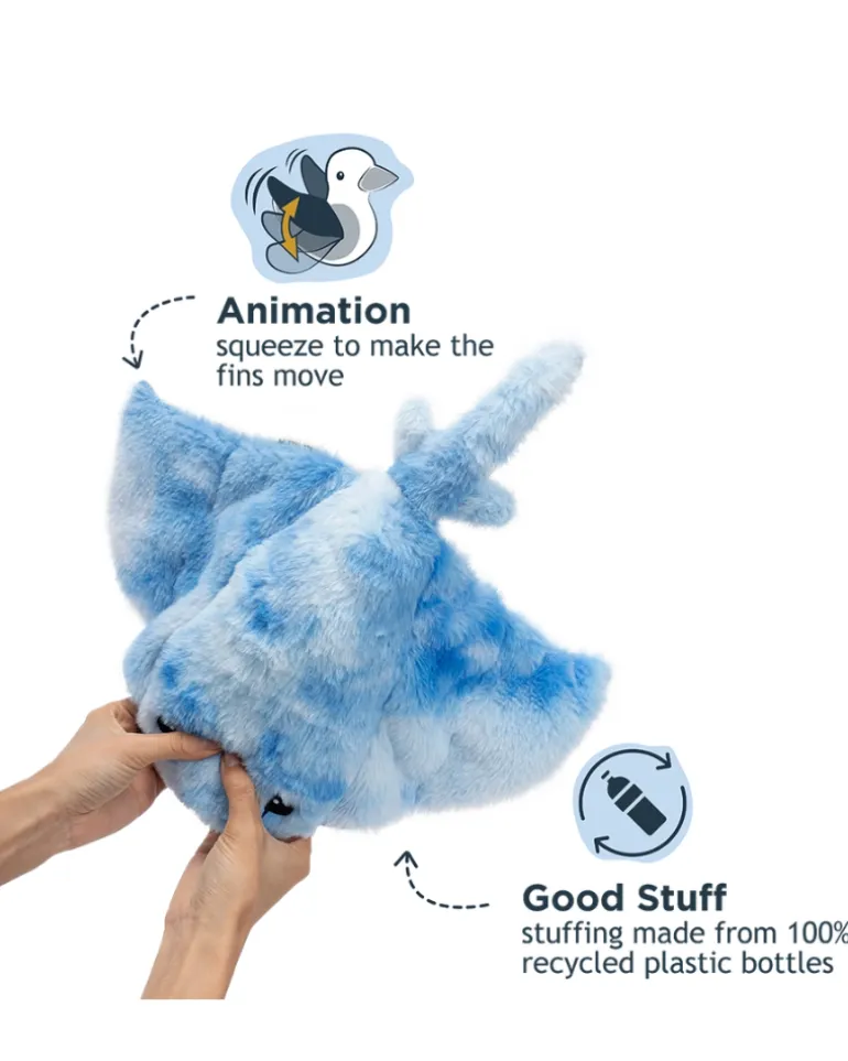 Animated Plush Squeaky Manta Ray Dog Toy
