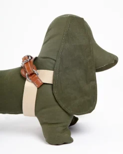 Aria Textile Dog Harness in Natural + Tobacco (Made in Italy)