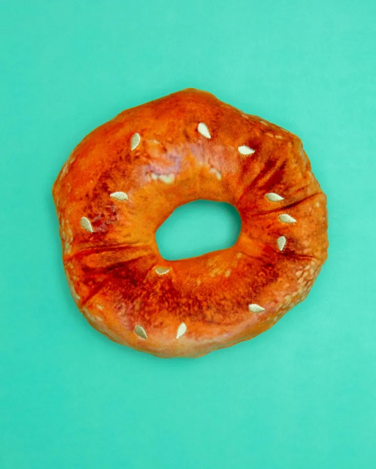 Bagel Squeak + Crinkle Dog Toy