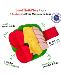 Barking Burrito Dog Snuffle Toy