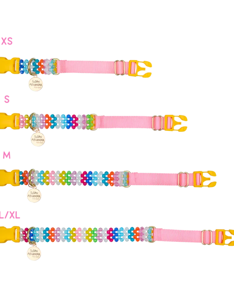 Beaded Dog Collar in Playdate (Made in the USA)