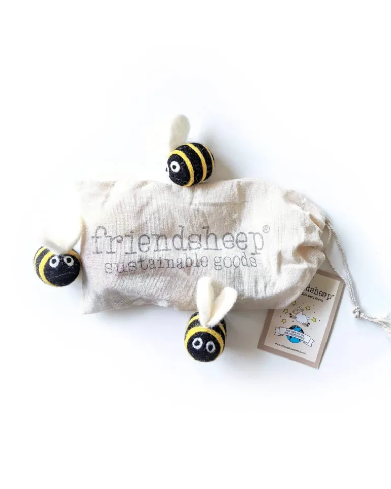 Berta the Honeybee & Sisters Wool Dog & Cat Toy Set
