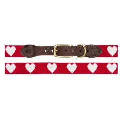 Big Hearted Needlepoint Dog Collar