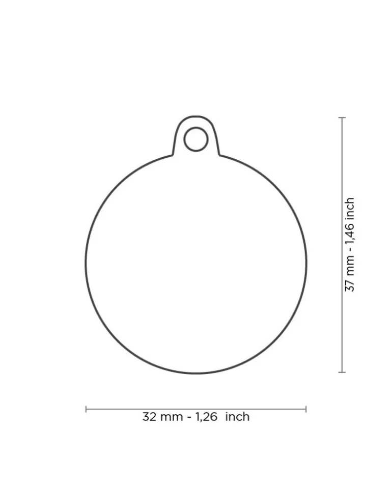 Black & White Chic Circle Heart Pet ID Tag