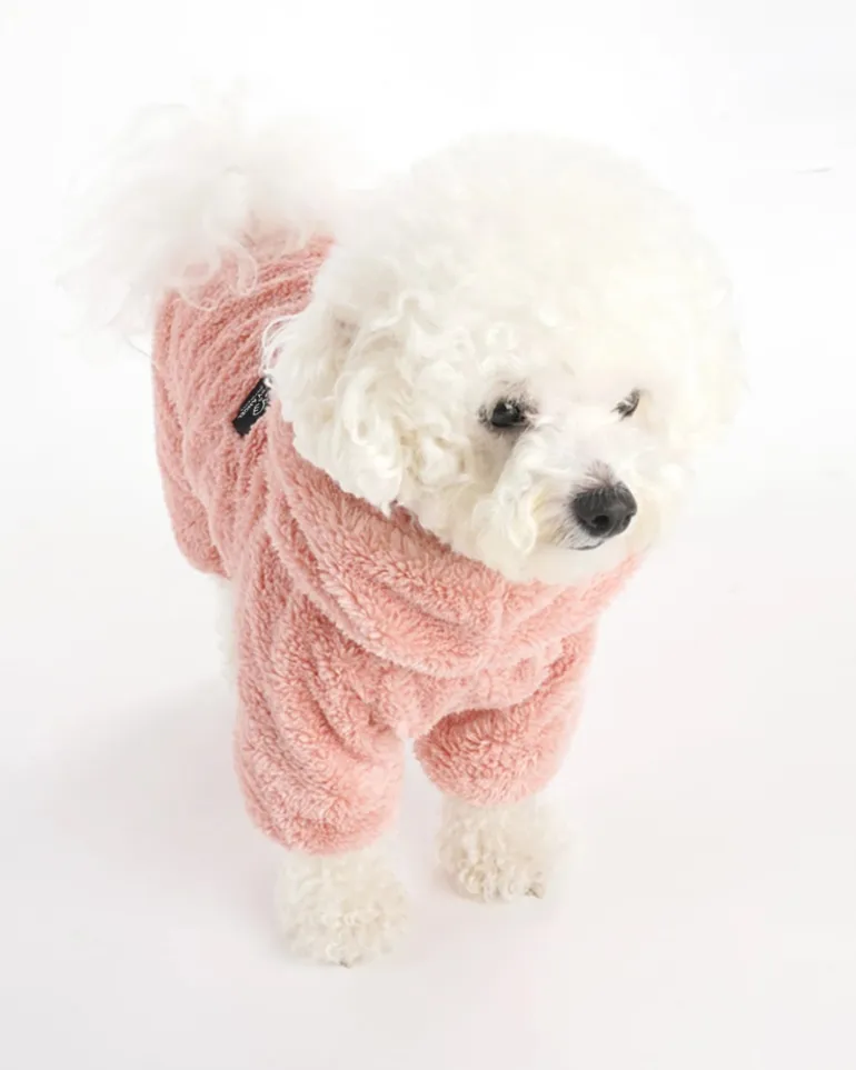 Boa Fleece Onesie for Dogs - Dachshund Fit (in Blue, Pink, Ivory, or Grey) (FINAL SALE)