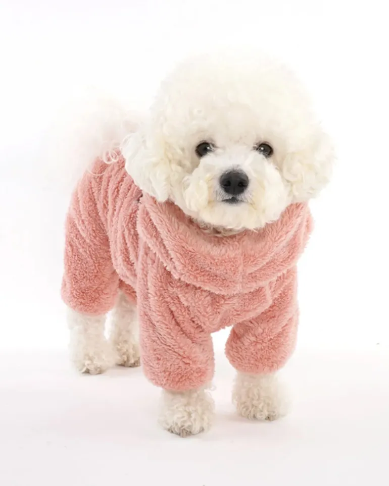Boa Fleece Onesie for Dogs - French Bulldog Fit (in Blue, Pink, Ivory, or Grey) (FINAL SALE)