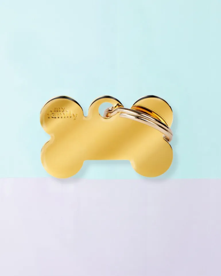 Bonne Bone in Golden Brass Custom Pet ID Tag