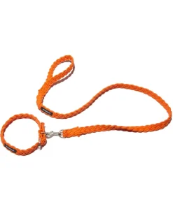 Braided Fisherman Dog Collar in Orange (Made in the USA)