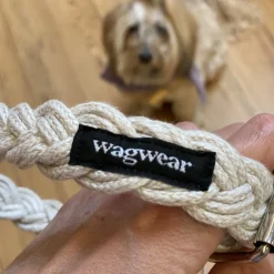 Braided Fisherman Dog Collar in Off-White (Made in the USA)