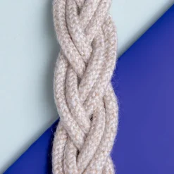 Braided Fisherman Dog Collar in Off-White (Made in the USA)