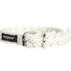 Braided Fisherman Dog Collar in Off-White (Made in the USA)