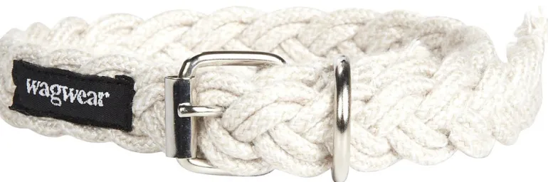 Braided Fisherman Dog Leash in Off-White (Made in the USA)