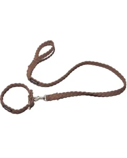 Braided Fisherman Dog Leash in Brown (Made in the USA)
