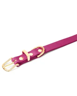 Butter Leather Dog Collar in Flamingo (Made in Austria)