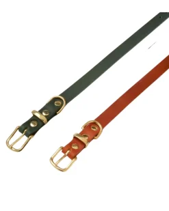 Butter Leather Dog Collar in Forest Green (Made in Austria)