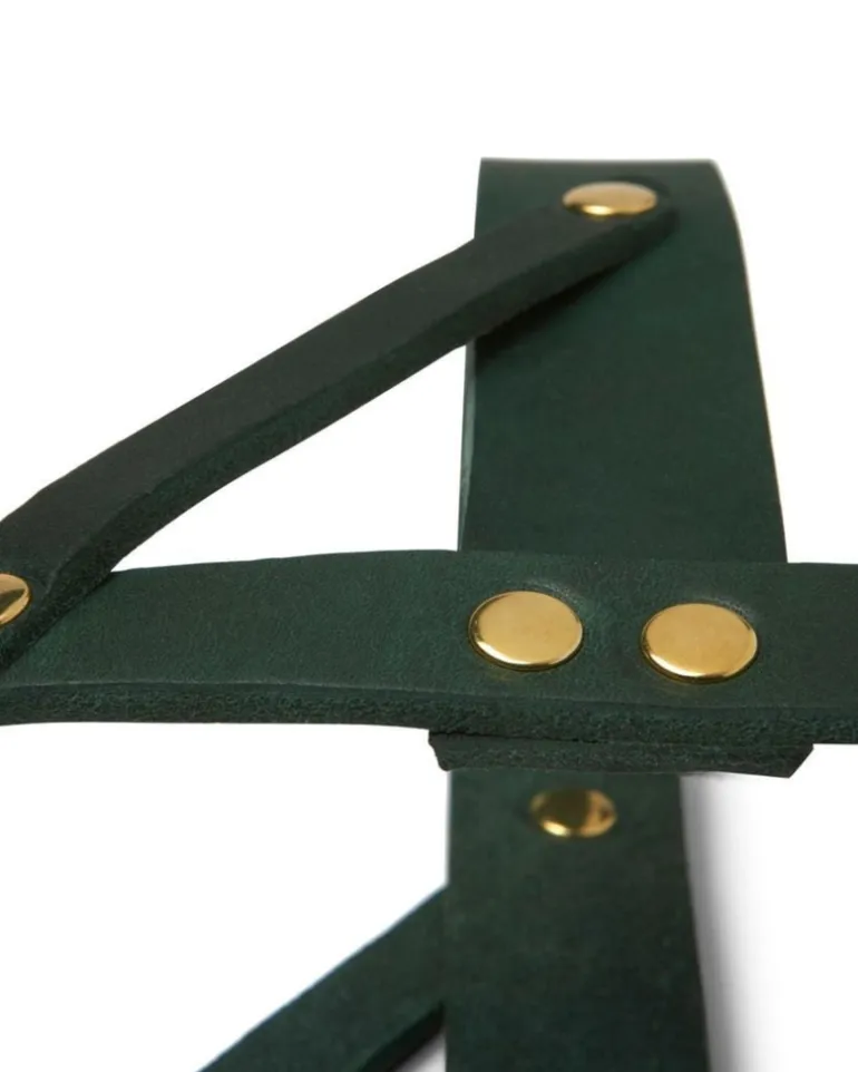 Butter Leather Dog Harness in Forest Green (Made in Austria)