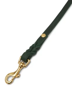 Butter Leather Dog Leash in Forest Green (Made in Austria)