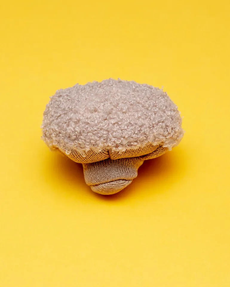Button Mushroom Squeaky Plush Dog Toy
