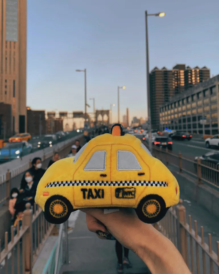 Canine Commute Taxi Plush Crinkle + Squeaky Dog Toy