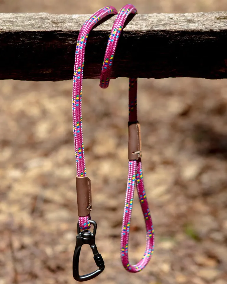Carabiner Leash in Raspberry Confetti (Made in the USA)
