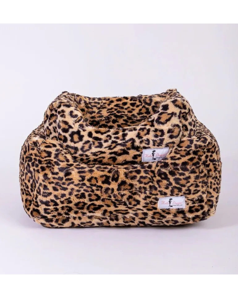Cashmere Collection Faux-Fur Dog Bed in Leopard (Custom/Direct-Ship) (Made in the USA)