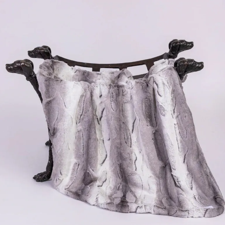 Cashmere Collection Faux-Fur Dog Bed in Soft Grey (Custom/Direct-Ship) (Made in the USA)