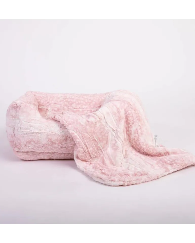 Cashmere Collection Faux-Fur Dog Bed in Pink Fawn (Custom/Direct-Ship) (Made in the USA)