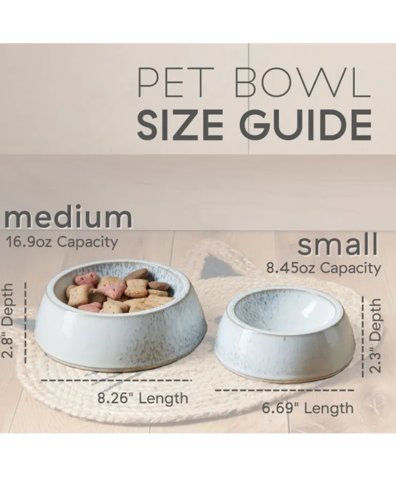 Ceramic Pet Bowl in Kiln White (Made in England)