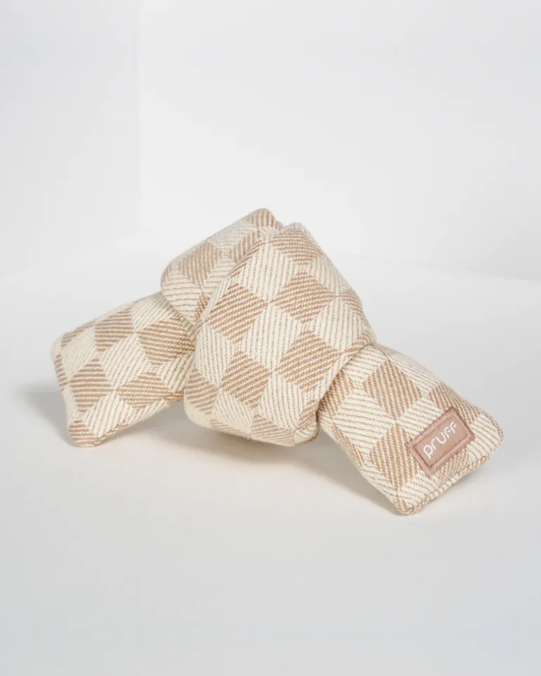 Checkered Knot Plush Dog Toy