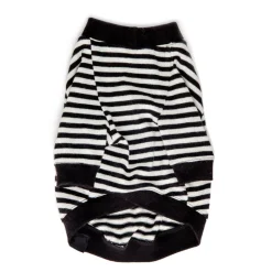 Cheeky Stripe Pullover in Black & White with Black Trim