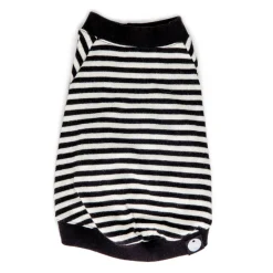 Cheeky Stripe Pullover in Black & White with Black Trim