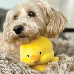 Chick Marshmallow Squisher Squeaky Plush Dog Toy