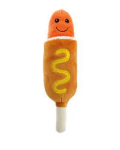 Chomp the Corndog Squeaky Plush Dog Toy