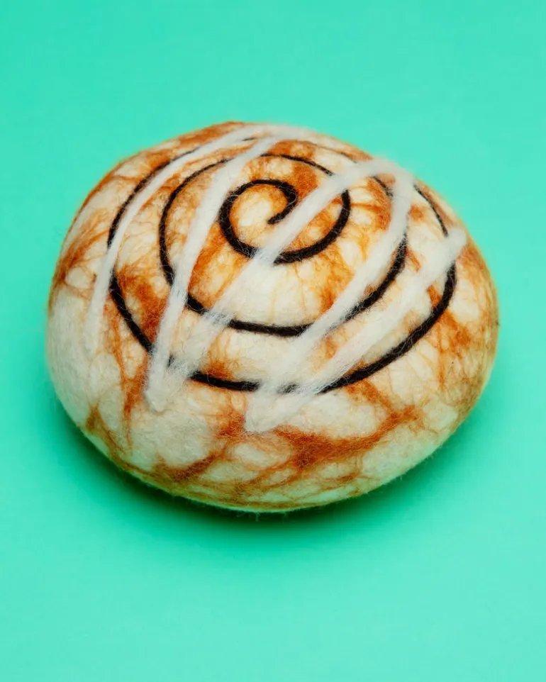 Cinnamon Roll Wool Dog Toy