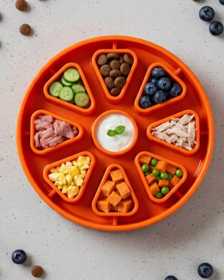 Citrus Softie eTray Shallow Slow Feeder Dog Bowl (Made in the USA)