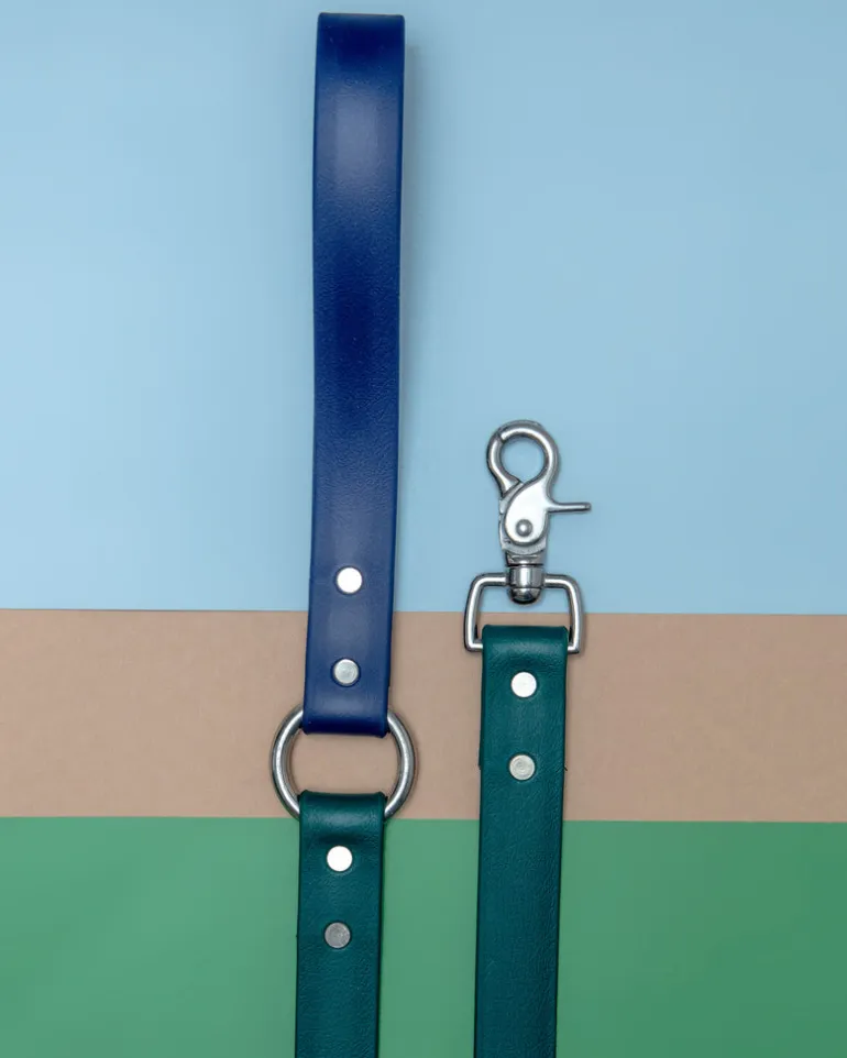 City Leash in Hunter Green & Navy (4 or 6 Foot) (Made in the USA)