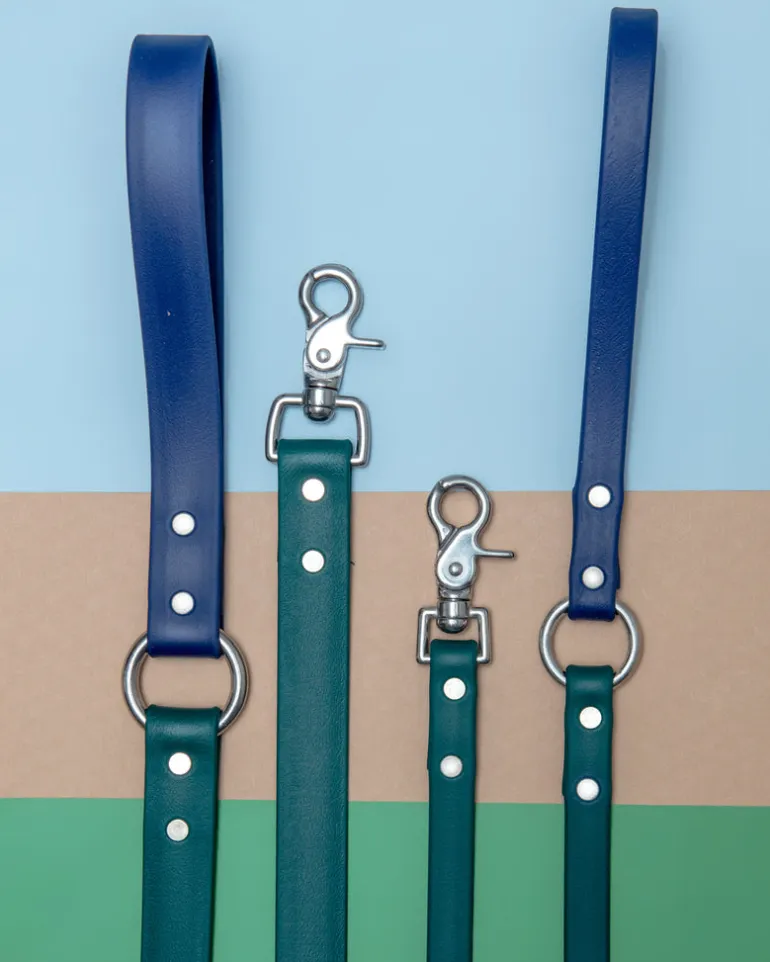 City Leash in Hunter Green & Navy (4 or 6 Foot) (Made in the USA)