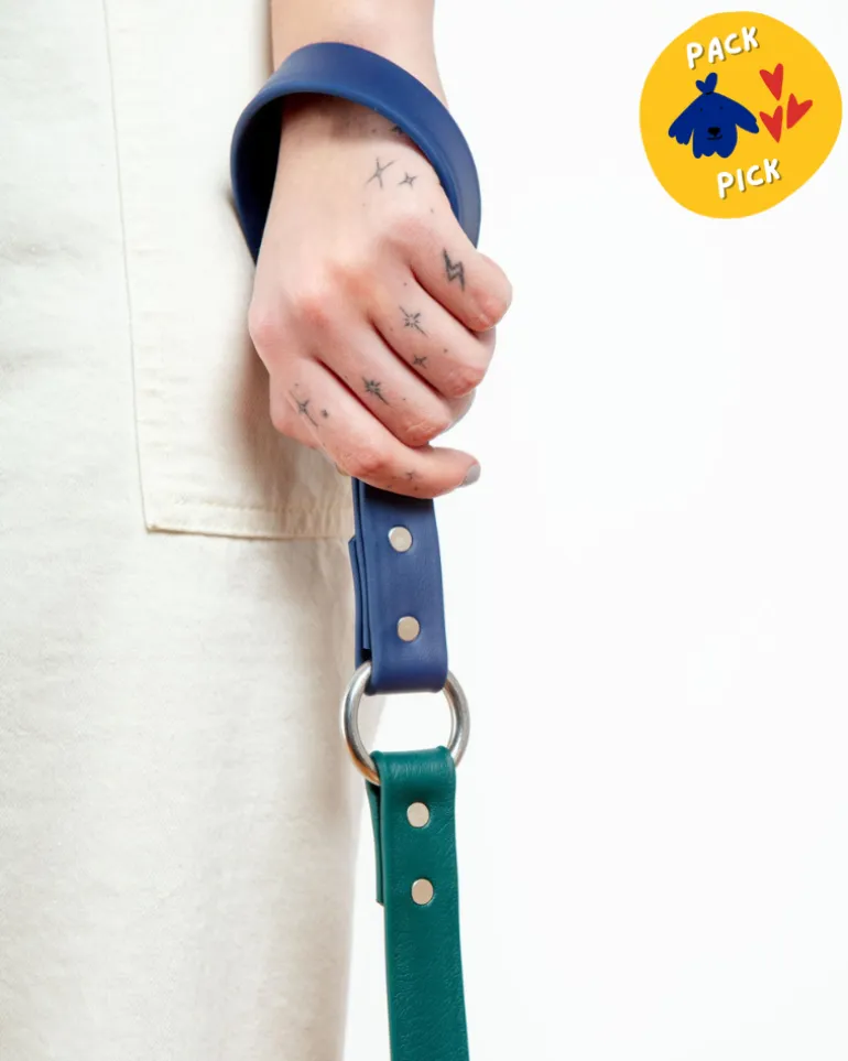 City Leash in Hunter Green & Navy (4 or 6 Foot) (Made in the USA)