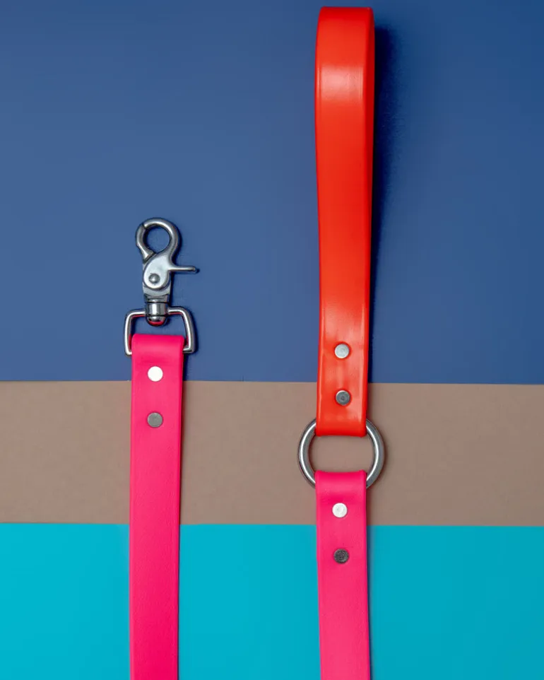 City Leash in Neon Pink & Neon Orange (4 or 6 Foot) (Made in the USA)