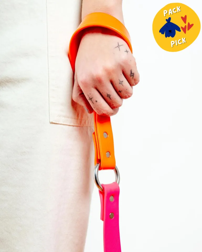 City Leash in Neon Pink & Neon Orange (4 or 6 Foot) (Made in the USA)