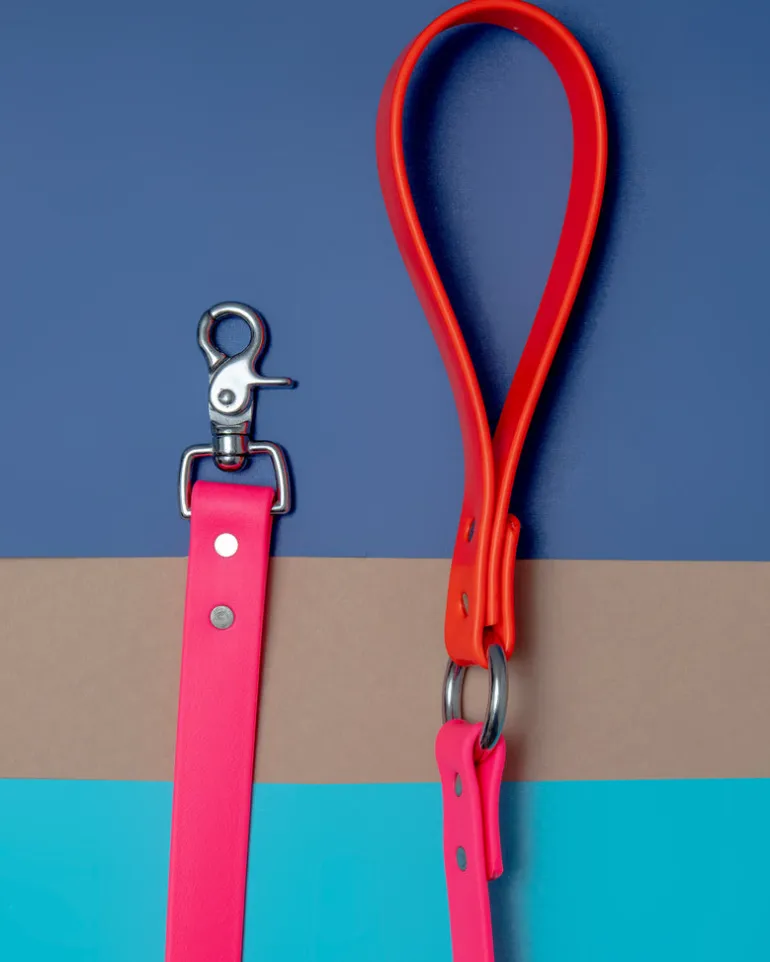 City Leash in Neon Pink & Neon Orange (4 or 6 Foot) (Made in the USA)