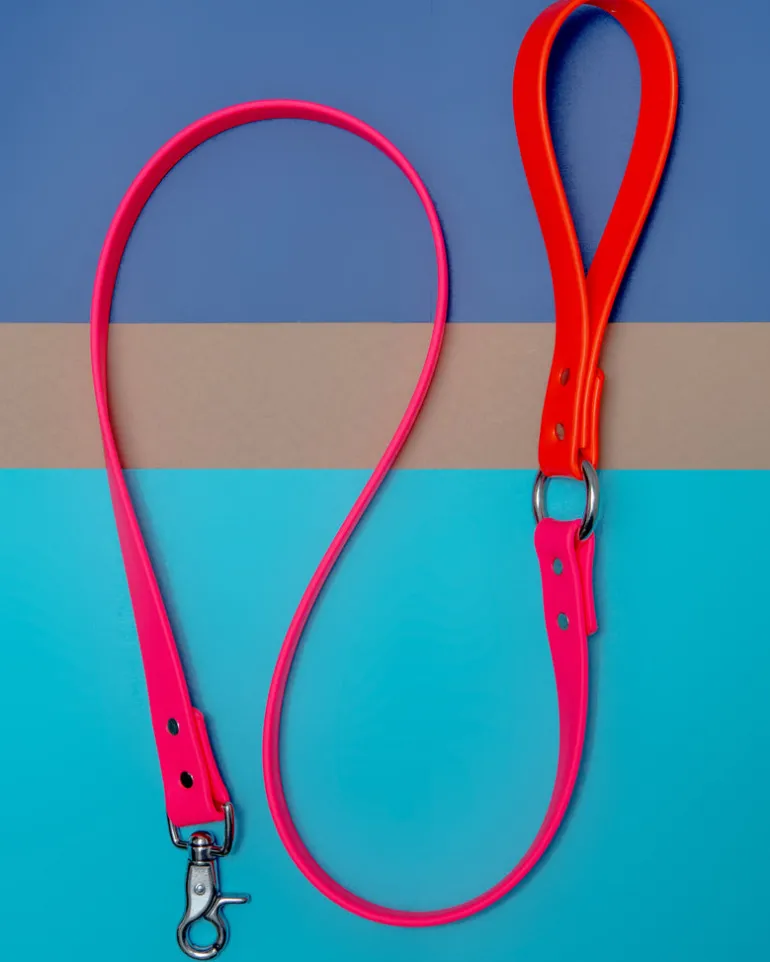 City Leash in Neon Pink & Neon Orange (4 or 6 Foot) (Made in the USA)