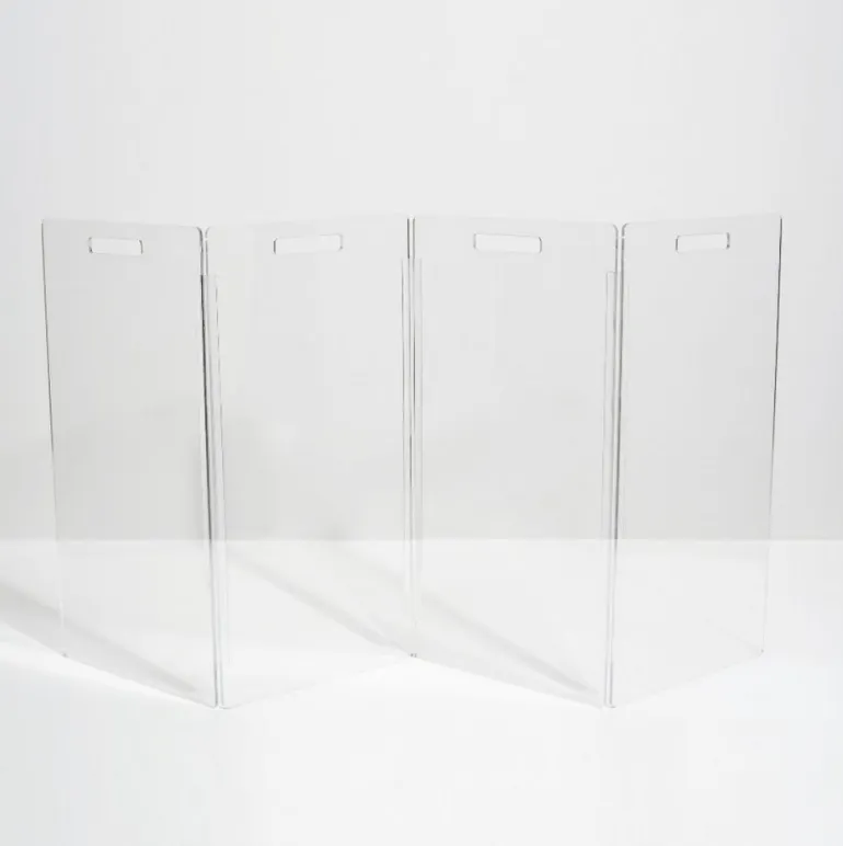 Clear Lucite Freestanding Zig-Zag Pet Gate (Made in the USA) (Direct-Ship)