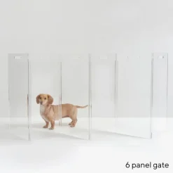 Clear Lucite Freestanding Zig-Zag Pet Gate (Made in the USA) (Direct-Ship)