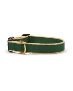 Color Market Bamboo Dog Collar in Forest & Tan (Made in the USA)