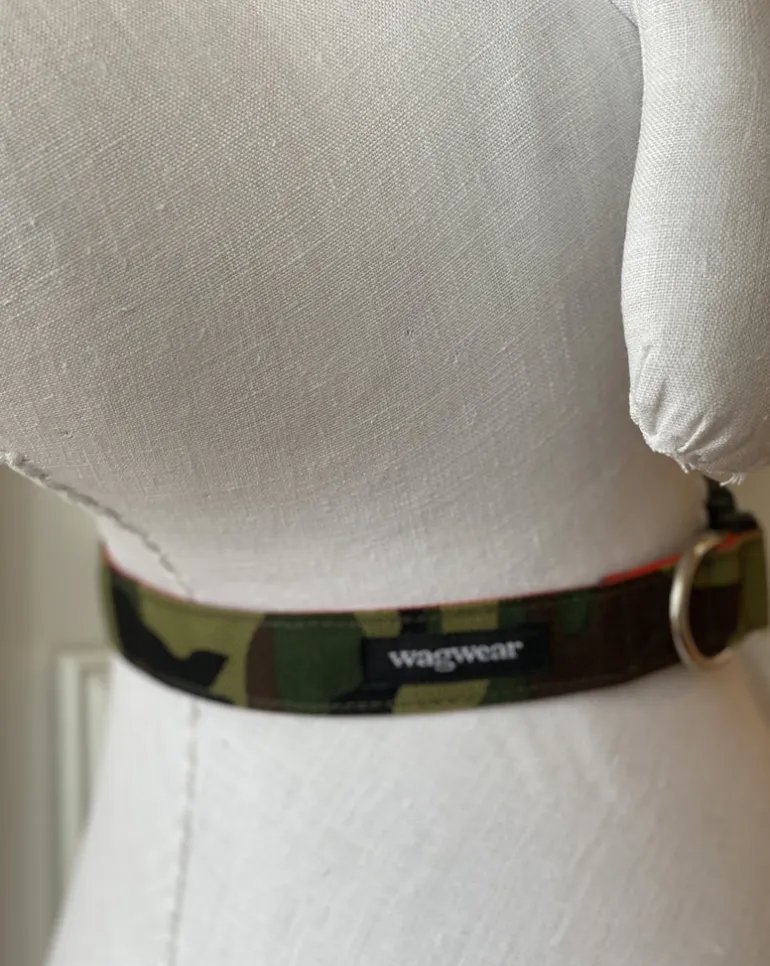 Cordura Dog Collar in Camo & Neon Orange (Made in the USA)